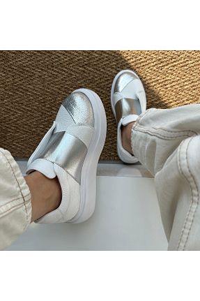 کفش اسنیکر سفید زنانه چرم اصل H&K GLOW - کد 810882869