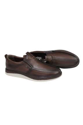 کفش کژوال قهوه ای مردانه چرم طبیعی پاشنه کوتاه ( 4 - 1 cm ) پاشنه ساده کد 810897690
