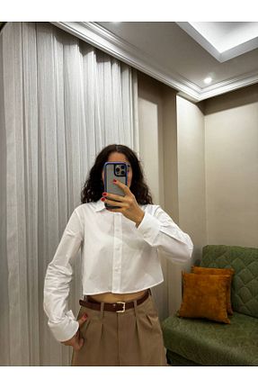 پیراهن سفید زنانه کراپ Sachistanbul - کد 810904503