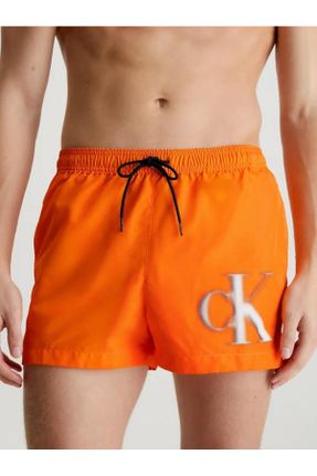 شلوارک ساحلی نارنجی مردانه بافتنی کد 677239170