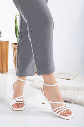 کفش پاشنه بلند کلاسیک سفید زنانه چرم مصنوعی LEMUES SHOES - کد 811129620