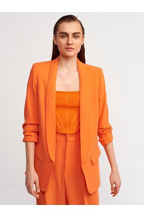 کت بلیزر نارنجی زنانه پارچه Dilvin - کد 290342168