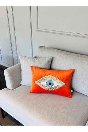 کوسن و روکش کوسن نارنجی مخمل ge living - کد 385586707