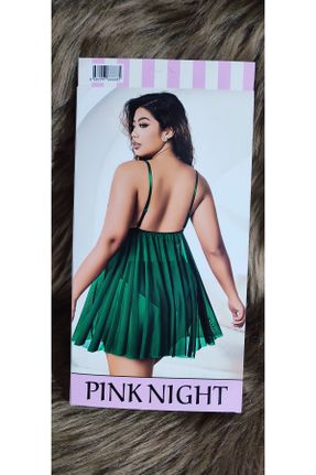 لباس شب سایز بزرگ سبز زنانه طرح گلدار کد 811186729