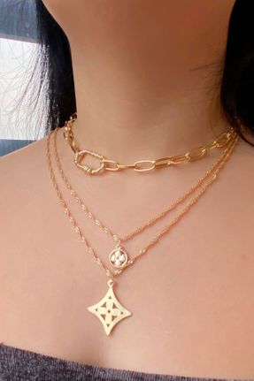 گردنبند جواهر طلائی زنانه کد 810575290