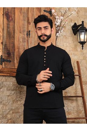 پیراهن مشکی مردانه اسلیم فیت Giyimmoda - کد 810906267