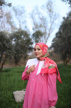 روسری صورتی پنبه ای başörtü dükkanı - کد 810666282