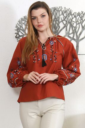 بلوز نارنجی زنانه ساده Chiccy - کد 811164353