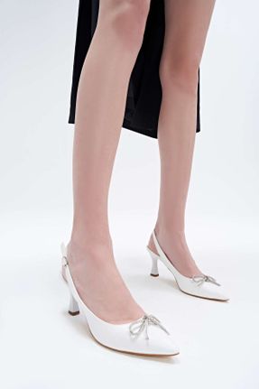 کفش استایلتو سفید پاشنه نازک پاشنه بلند ( +10 cm) کد 730752128