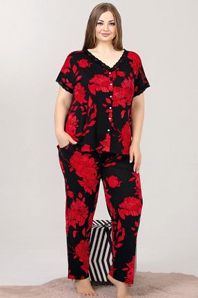 ست لباس راحتی سایز بزرگ رنگی زنانه گلدار Jenny Daphne - کد 811727436