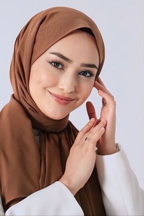 شال قهوه ای زنانه پلی استر HAREM SCARF - کد 811773877