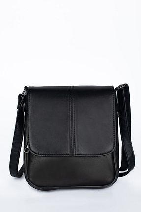 کیف پستچی مشکی زنانه چرم خالص stevis leathra - کد 699253592