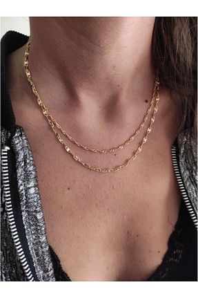 گردنبند جواهر طلائی زنانه برنجی TÜKKAN ACCESSORİES - کد 812003872