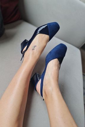 کفش کلاسیک سرمه ای زنانه پاشنه کوتاه (1 - 4 سانتی متر) Topukla Footwear - کد 812075328