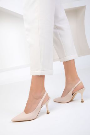 کفش پاشنه بلند کلاسیک بژ زنانه چرم مصنوعی پاشنه کوتاه ( 4 - 1 cm ) پاشنه نازک کد 802092599