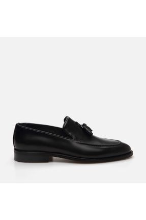 کفش لوفر مشکی مردانه چرم طبیعی پاشنه کوتاه ( 4 - 1 cm ) کد 811900013