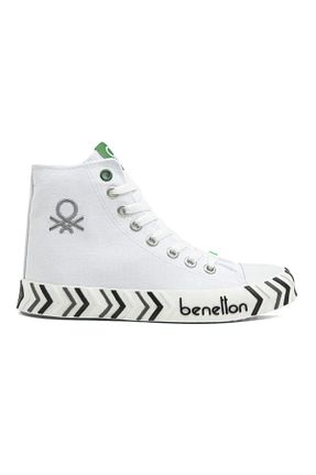 کفش اسنیکر سفید زنانه بند دار Benetton - کد 811404928