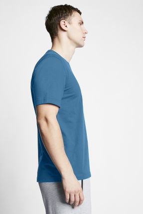 تی شرت آبی مردانه رگولار یقه گرد تکی کد 647064249