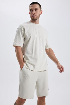 تی شرت نباتی مردانه پنبه (نخی) یقه گرد اورسایز تکی کد 679603575
