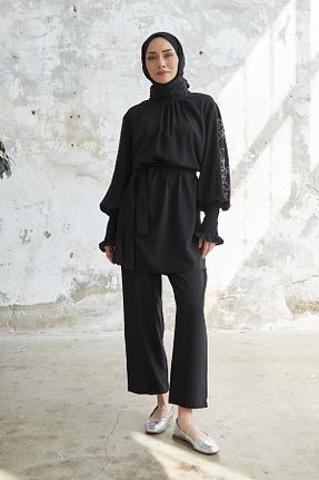 ست بالاتنه و پائین تنه حجاب مشکی زنانه رگولار InStyle - کد 812051375