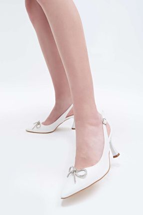 کفش استایلتو سفید پاشنه نازک پاشنه بلند ( +10 cm) کد 730752128