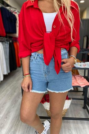 شلوارک و برمودا آبی زنانه پارچه Aychayla - کد 742123213