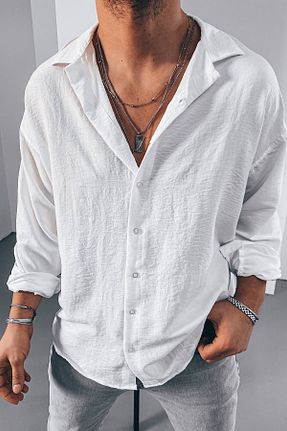 پیراهن سفید مردانه اورسایز Denim Shorty - کد 811434672