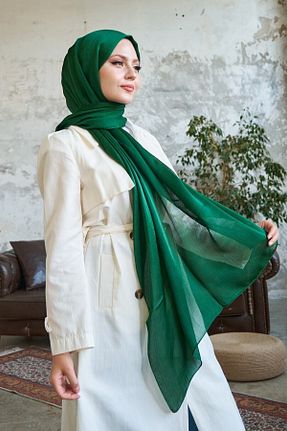 شال سبز زنانه شیفون AYŞEN SCARF - کد 811895491
