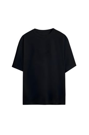 تی شرت مشکی زنانه اورسایز یقه گرد پنبه - پلی استر کد 811885957
