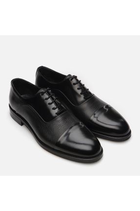 کفش کلاسیک مشکی مردانه چرم طبیعی پاشنه کوتاه ( 4 - 1 cm ) پاشنه ساده کد 811898839