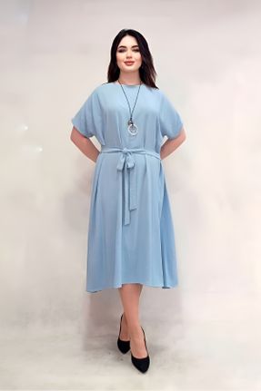لباس آبی زنانه سایز بزرگ بافتنی کد 812055019
