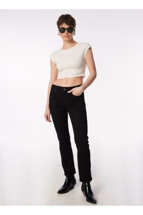 شلوار جین مشکی زنانه فاق بلند جین استاندارد کد 811234738