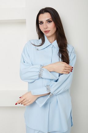 پیراهن حجاب آبی زنانه Straight THE RAREBELL - کد 811437944