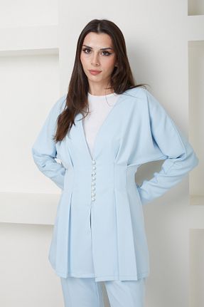 ست بالاتنه و پائین تنه حجاب آبی زنانه Straight THE RAREBELL - کد 811550280