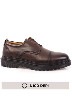 کفش کلاسیک قهوه ای مردانه چرم طبیعی پاشنه کوتاه ( 4 - 1 cm ) کد 811692025