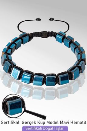 دستبند جواهر آبی زنانه سنگی کد 811727062