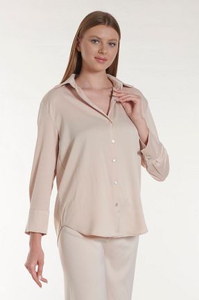 پیراهن قهوه ای زنانه اسلیم فیت SOLİLDE - کد 811765897