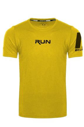 تی شرت زرد مردانه اسلیم پلی استر کد 811884507