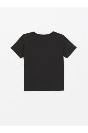 تی شرت مشکی زنانه یقه گرد رگولار تکی کد 812007797