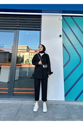 ست بالاتنه و پائین تنه مشکی زنانه جین lurex moda - کد 812048312