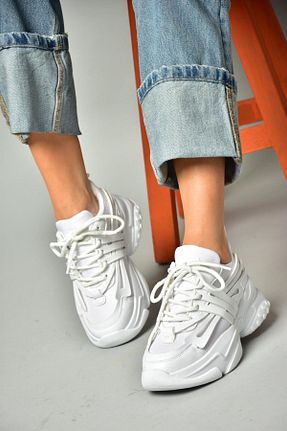 کفش اسنیکر سفید زنانه بند دار Fox Shoes - کد 812048273