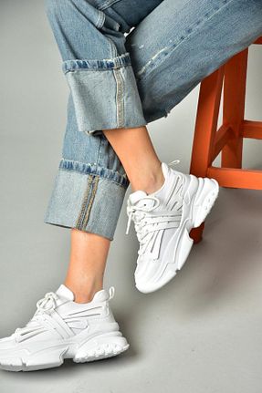 کفش اسنیکر سفید زنانه بند دار Fox Shoes - کد 812048273