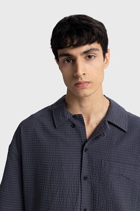 پیراهن طوسی مردانه اورسایز GIESTO - کد 812059965