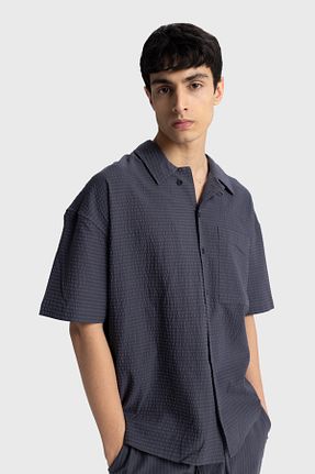 پیراهن طوسی مردانه اورسایز GIESTO - کد 812059965