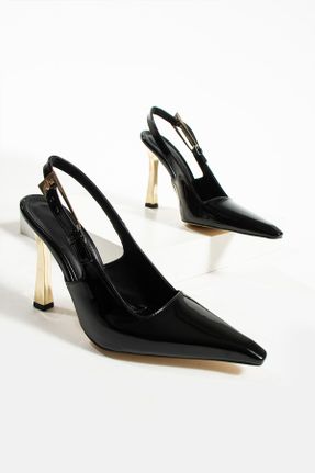 کفش پاشنه بلند کلاسیک مشکی زنانه چرم مصنوعی پاشنه ساده پاشنه بلند ( +10 cm) کد 812739538