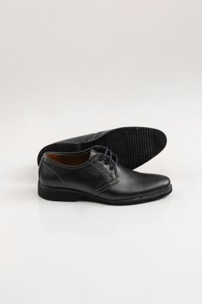 کفش کلاسیک سرمه ای مردانه چرم طبیعی پاشنه کوتاه ( 4 - 1 cm ) پاشنه ساده کد 812120424