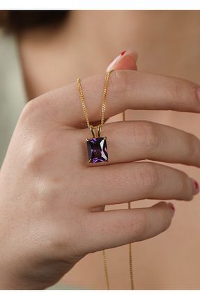 گردنبند نقره زرشکی زنانه 925 عیار LİNOVE JEWELLERY - کد 812093607