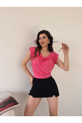 بلوز صورتی زنانه ساده Fav Style - کد 812729598
