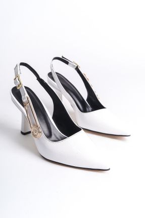 کفش پاشنه بلند کلاسیک سفید زنانه پاشنه نازک پاشنه متوسط ( 5 - 9 cm ) کد 803500909