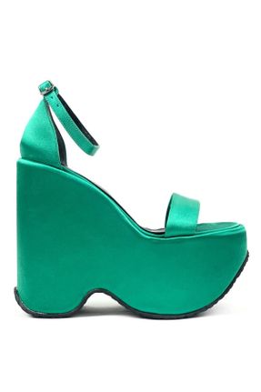 کفش پاشنه بلند پر سبز زنانه پاشنه بلند ( +10 cm) پاشنه پر کد 664578173